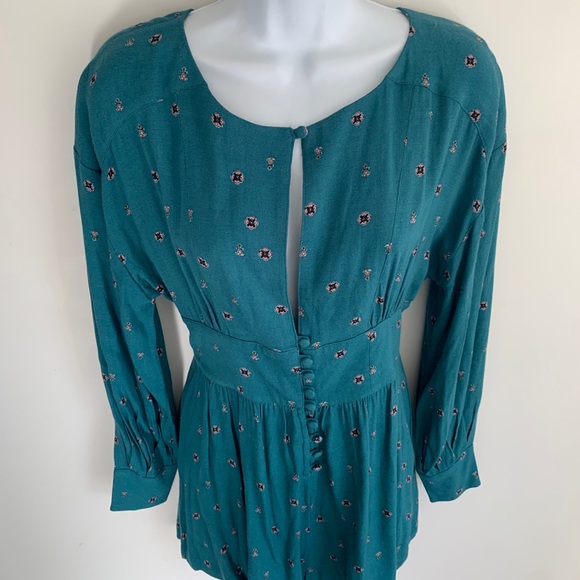 Free People Green Floral Romper - Picture 3 of 8